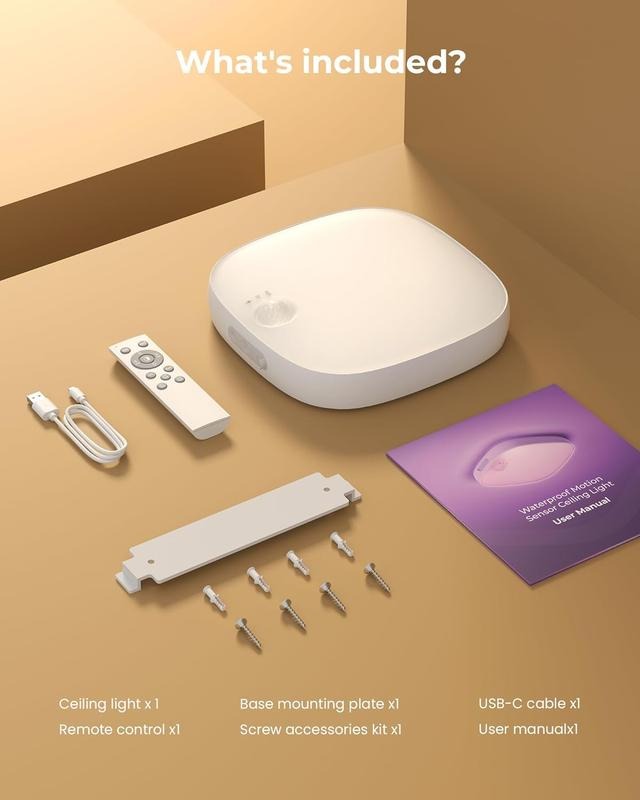 Halo Ceiling Light — Waterproof Motion Sensor Ceiling Light